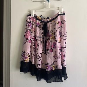 Dusty pink floral skirt with decorative tie